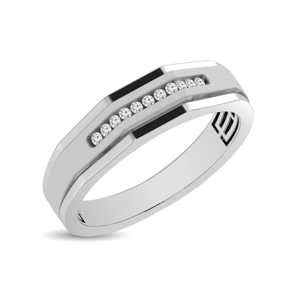 Mens 1 Ct.tw Diamond Band in 10K White Gold