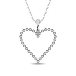 Sterling Silver 1/10 Ct.Tw. Diamond Heart Pendant