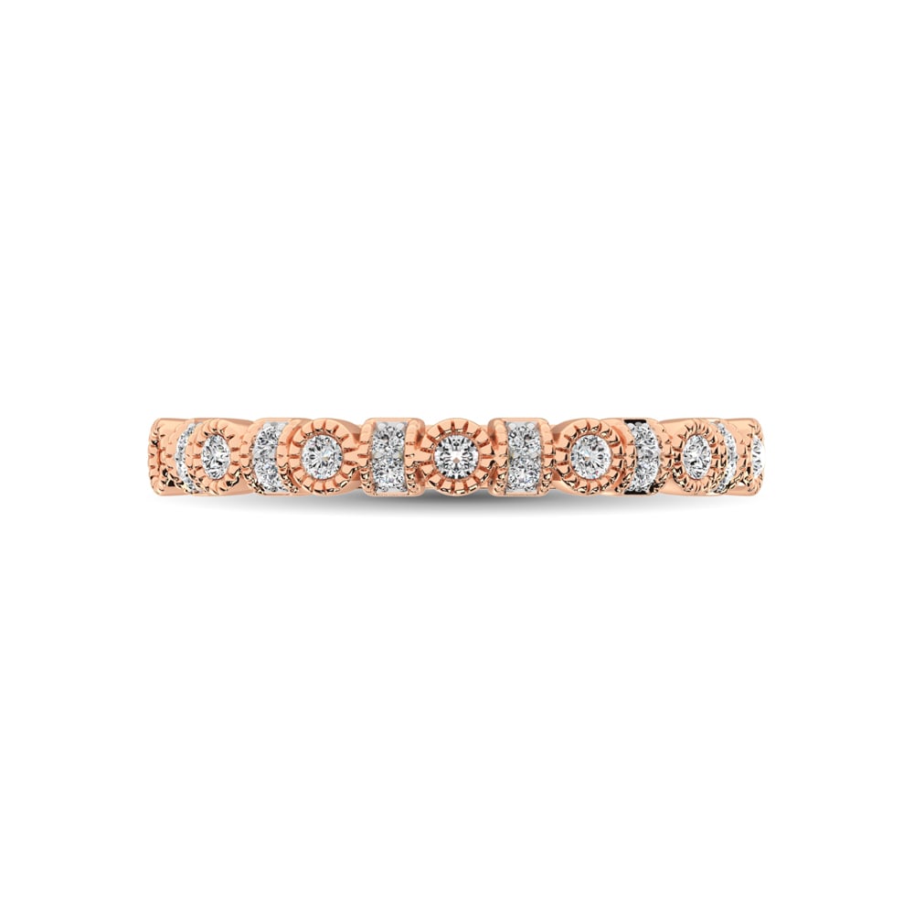 14K Rose Gold 1/6 Ct.tw Diamond Band