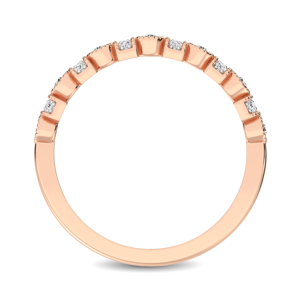 14K Rose Gold 1/6 Ct.tw Diamond Band