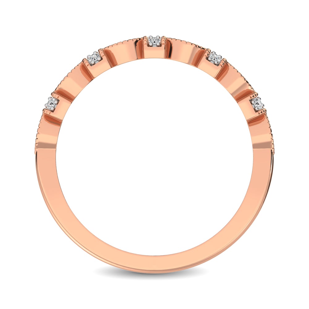 14K Rose Gold Marquise Frame 1/6 Ct.tw Diamond Band