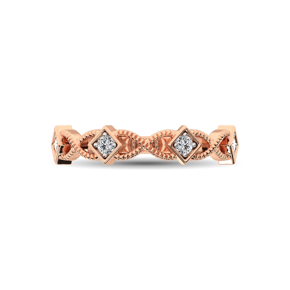 14K Rose Gold 1/8 Ct.tw Diamond Band