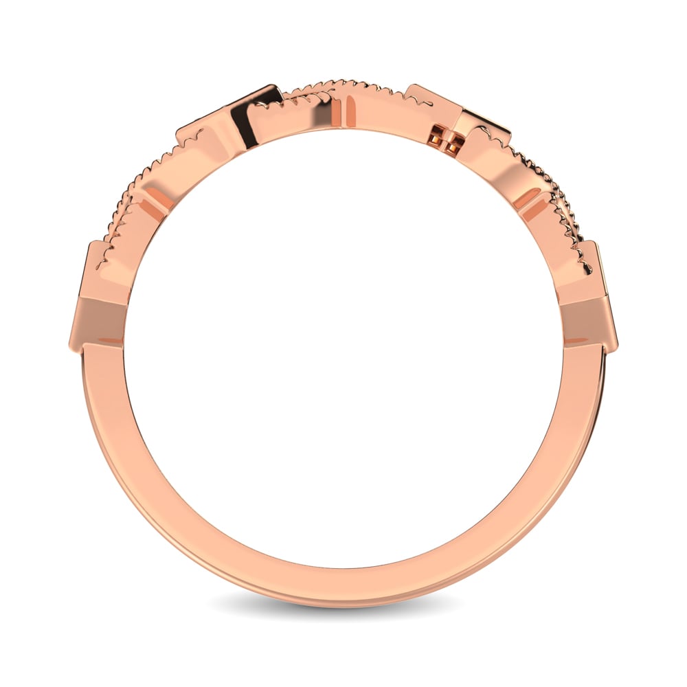 14K Rose Gold 1/8 Ct.tw Diamond Band