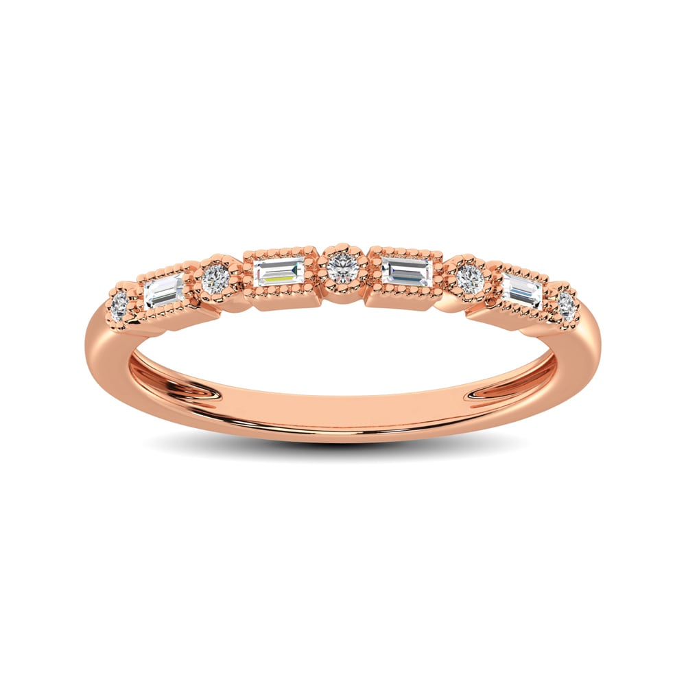 Diamond Wedding Band 1/10 Ct.tw in 10K Rose Gold