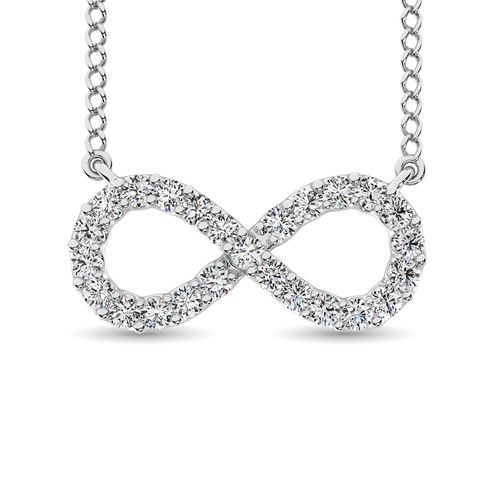 10K White Gold Diamond 1/2 Ct.Tw. Infinity Pendant