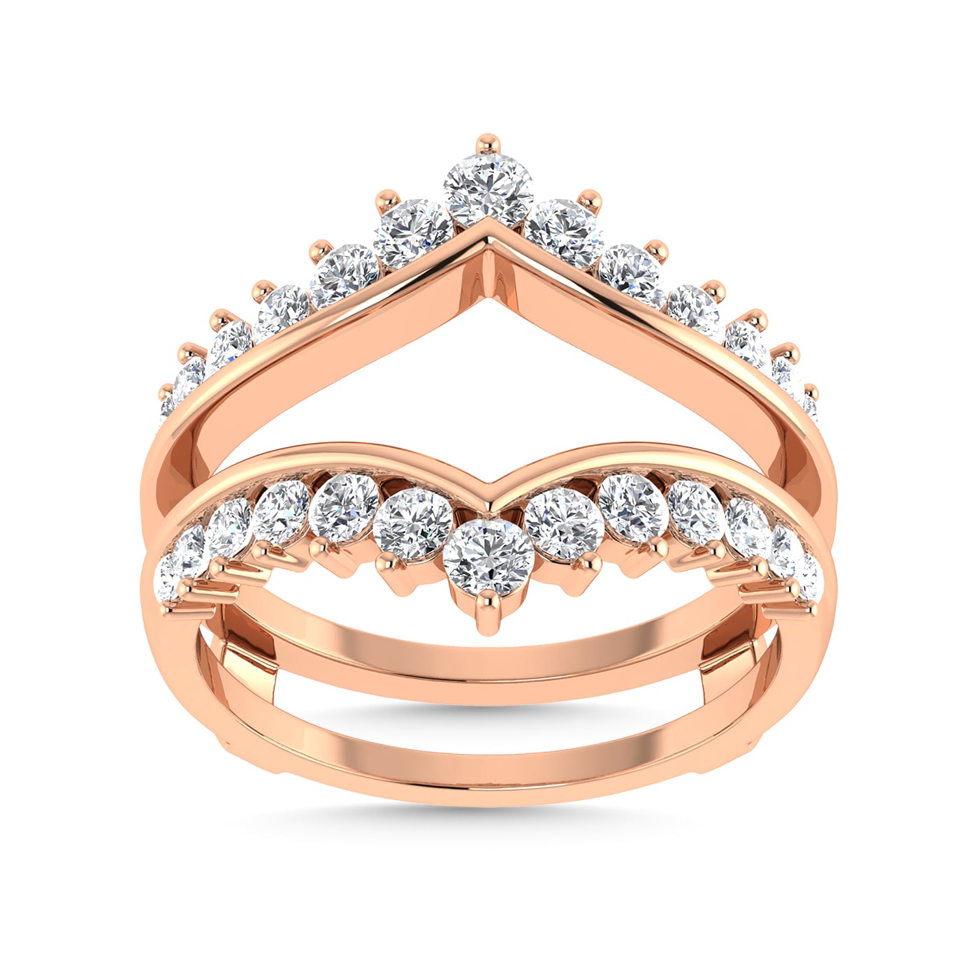Diamond 1/2 Ct.Tw. Guard Ring in 14K Rose Gold