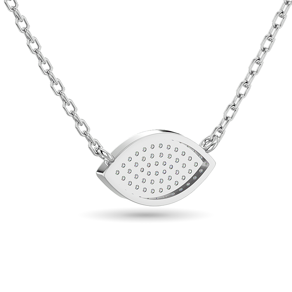Diamond Eye Shape Necklace 1/5 Ct.tw in 10K White Gold