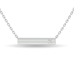 Diamond Bar Necklace 1/20 Ct.tw in Sterling Silver