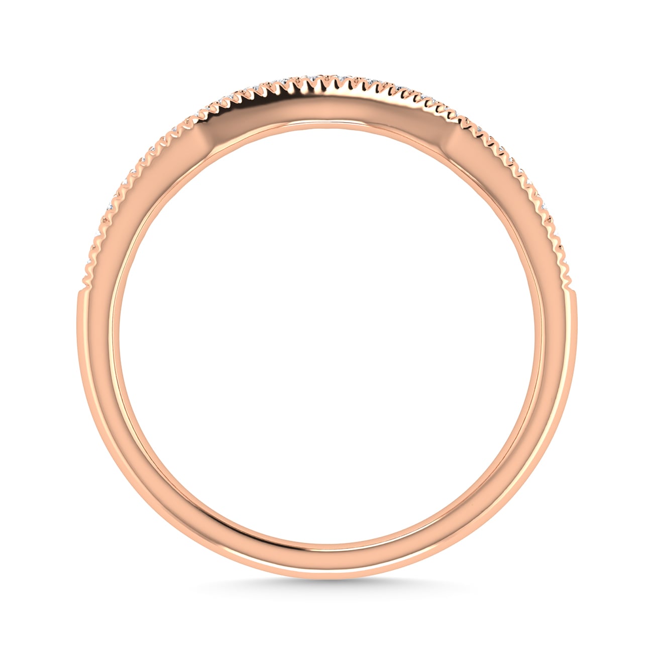 Diamond 1/10 Ct.Tw. Chevron Band in 14K Rose Gold