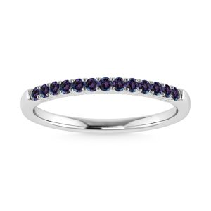 June Birthstone Alexendrite 1/5 Ct.Tw. Ladies Band in 10K White Gold