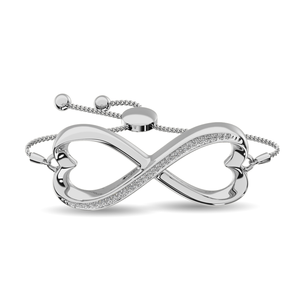 Diamond Infinity Bracelet 1/10 Ct.tw in Sterling Silver