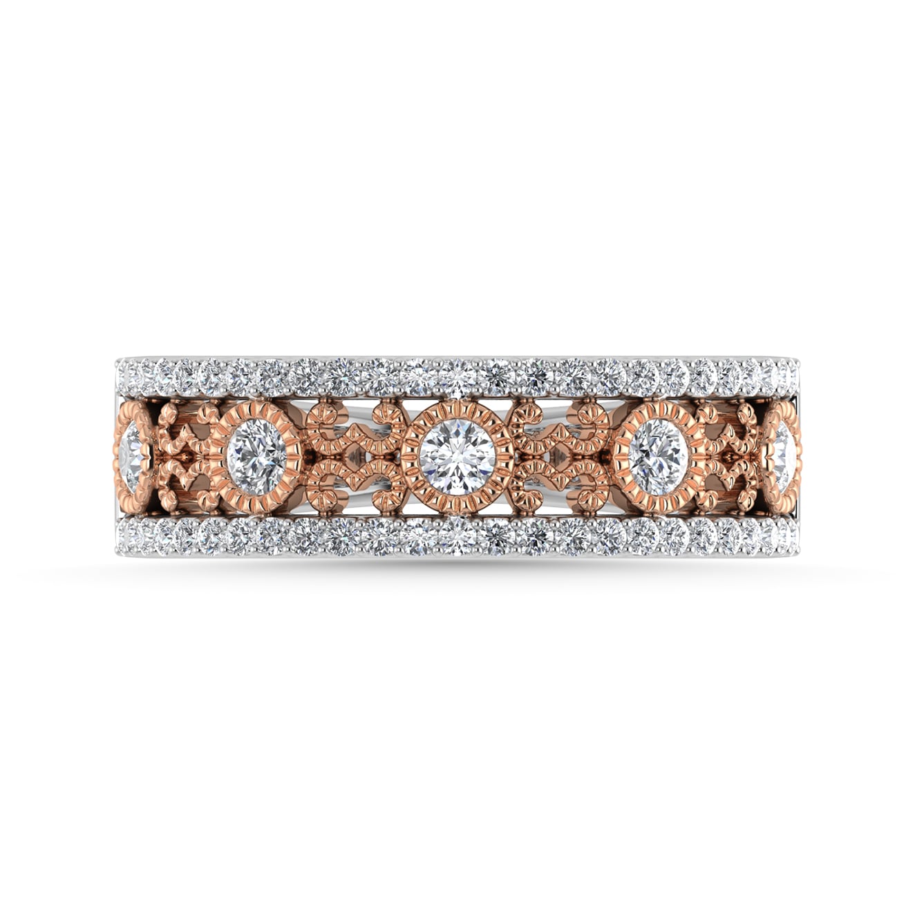 Diamond 1/2 Ct.Tw. Fashion Band in 14K Two Tone