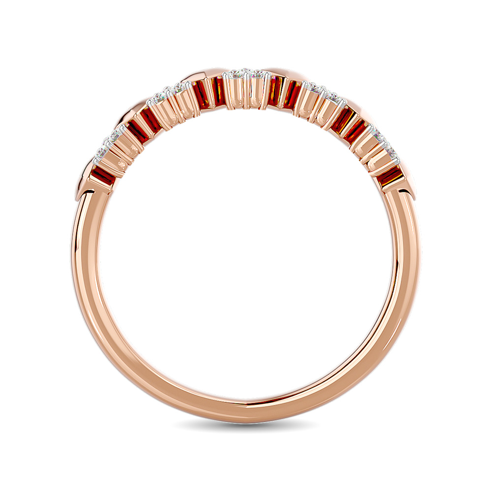 Diamond 1/10 Ct.tw Heart Stackable Ring in 10K Rose Gold