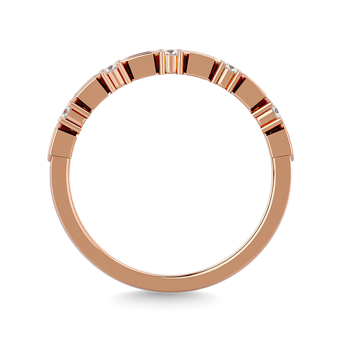 Diamond Stackable Band 1/6 Ct.tw in 10K Rose Gold