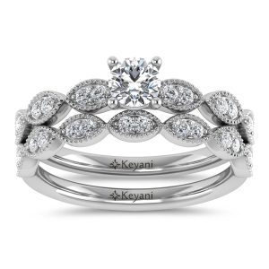 Diamond 1/2 Ct.Tw. Round Cut Bridal Ring in 14K White Gold