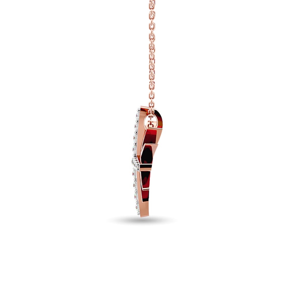 Diamond 1/8 Ct.tw Sun Necklace in 10K Rose Gold