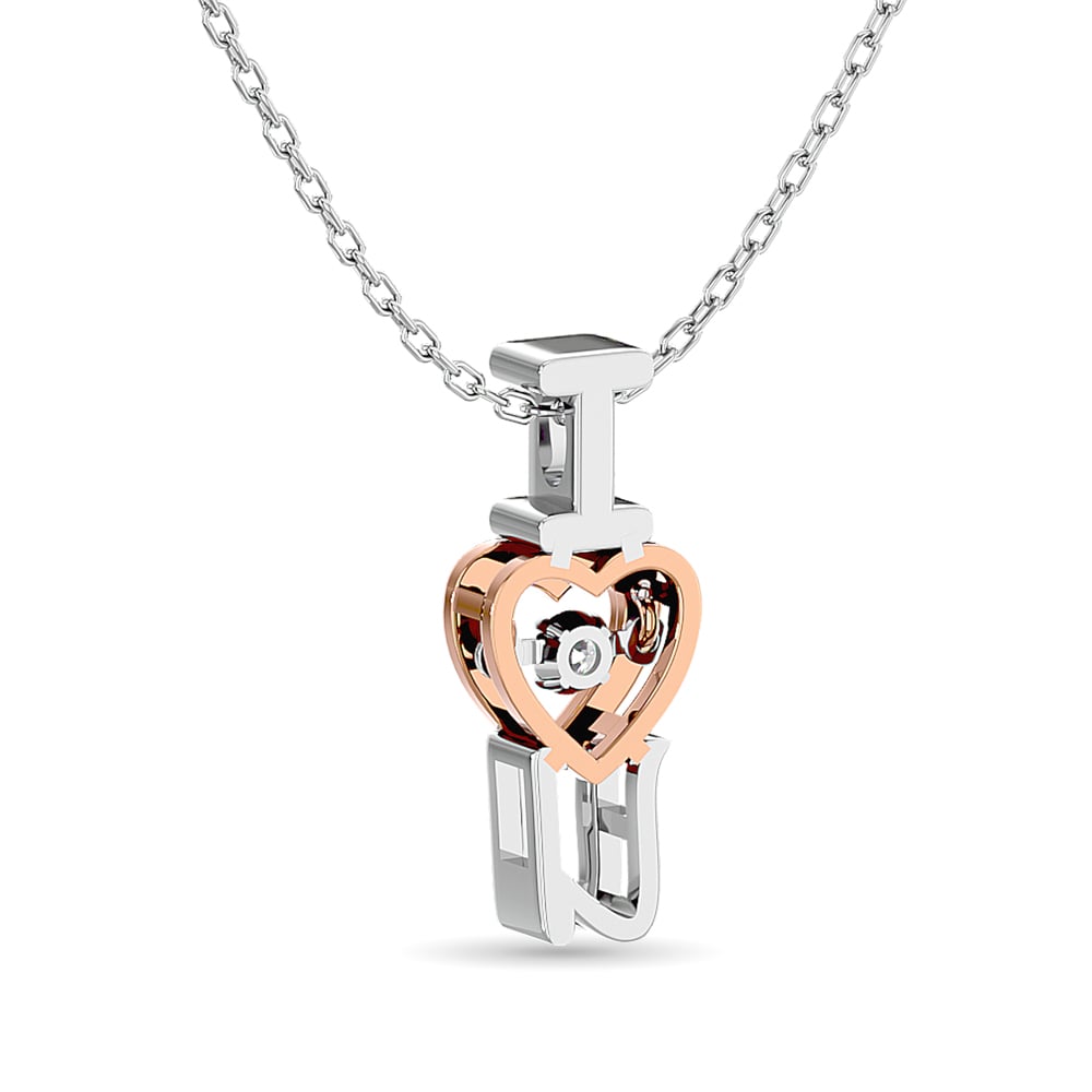 Diamond Shimmering Heart Pendant 1/20 Ct.tw in 10K White Gold