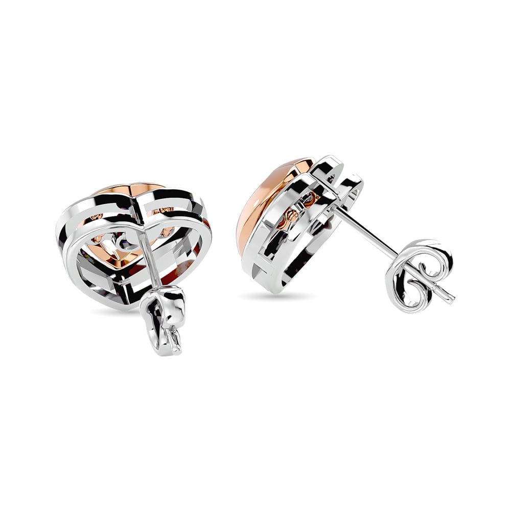 Diamond 1/20 Ct.tw Heart Earrings in 10K Two Tone Gold