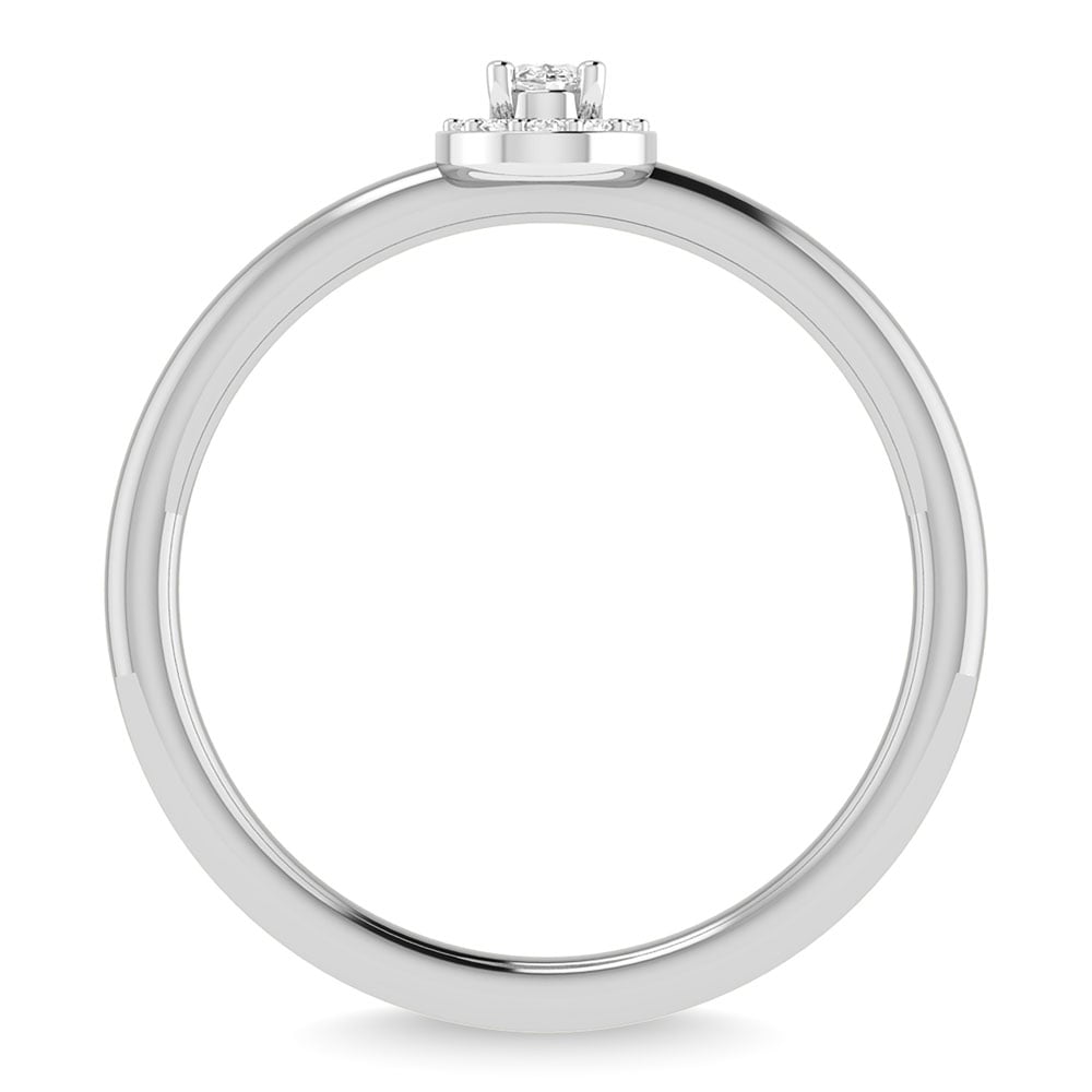 Diamond 1/6 Ct.Tw. Oval Cut Promise Ring in 14K White Gold