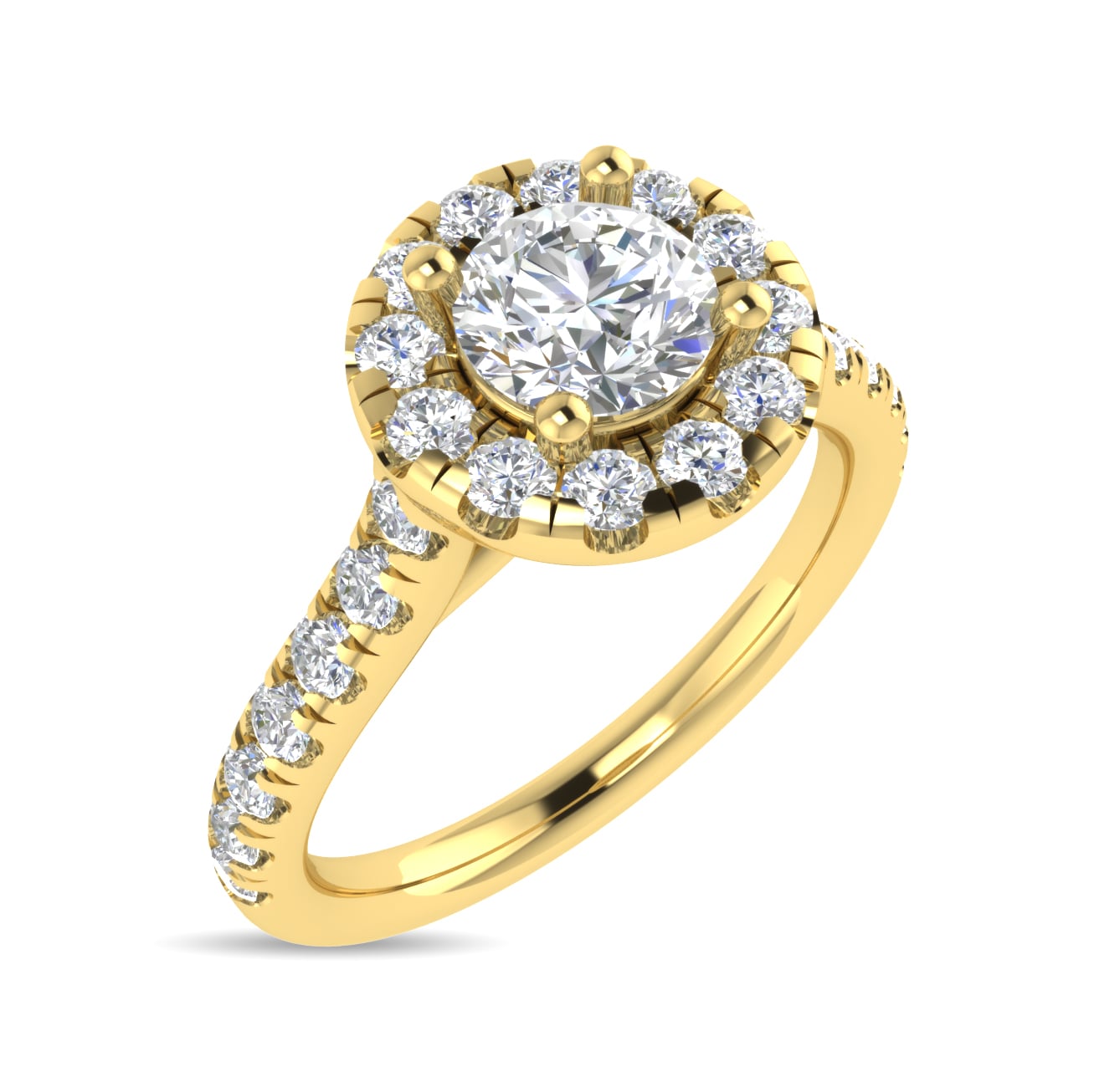 Diamond 1 Ct.Tw. Round Shape Engagement Ring in 14K White Gold