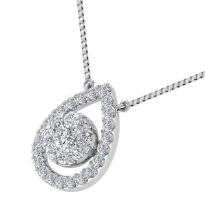 14K White Gold 1/3 Ct.Tw. Diamond Pear Shape Necklace