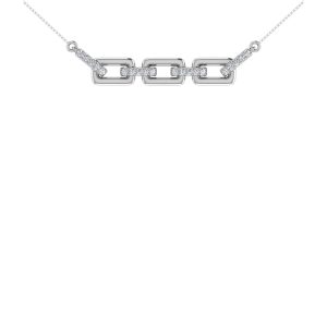 10K White Gold 1/10 Ct.Tw. Diamond Cuban Link Necklace
