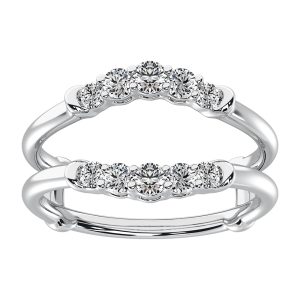 14K White Gold 1/2 Ct.Tw. Diamond Chevron Guard Ring