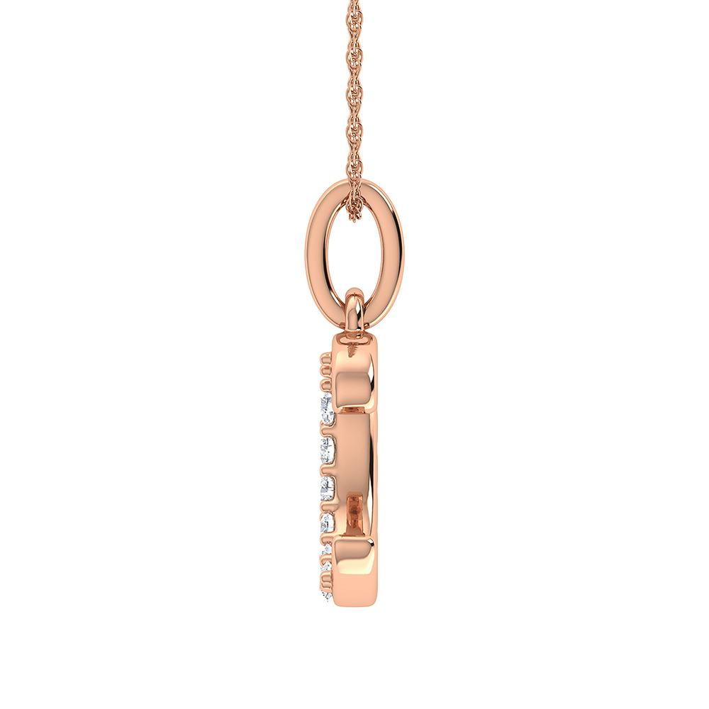 Diamond 1/20 Ct.Tw. Letter C Pendant in 10K Rose Gold