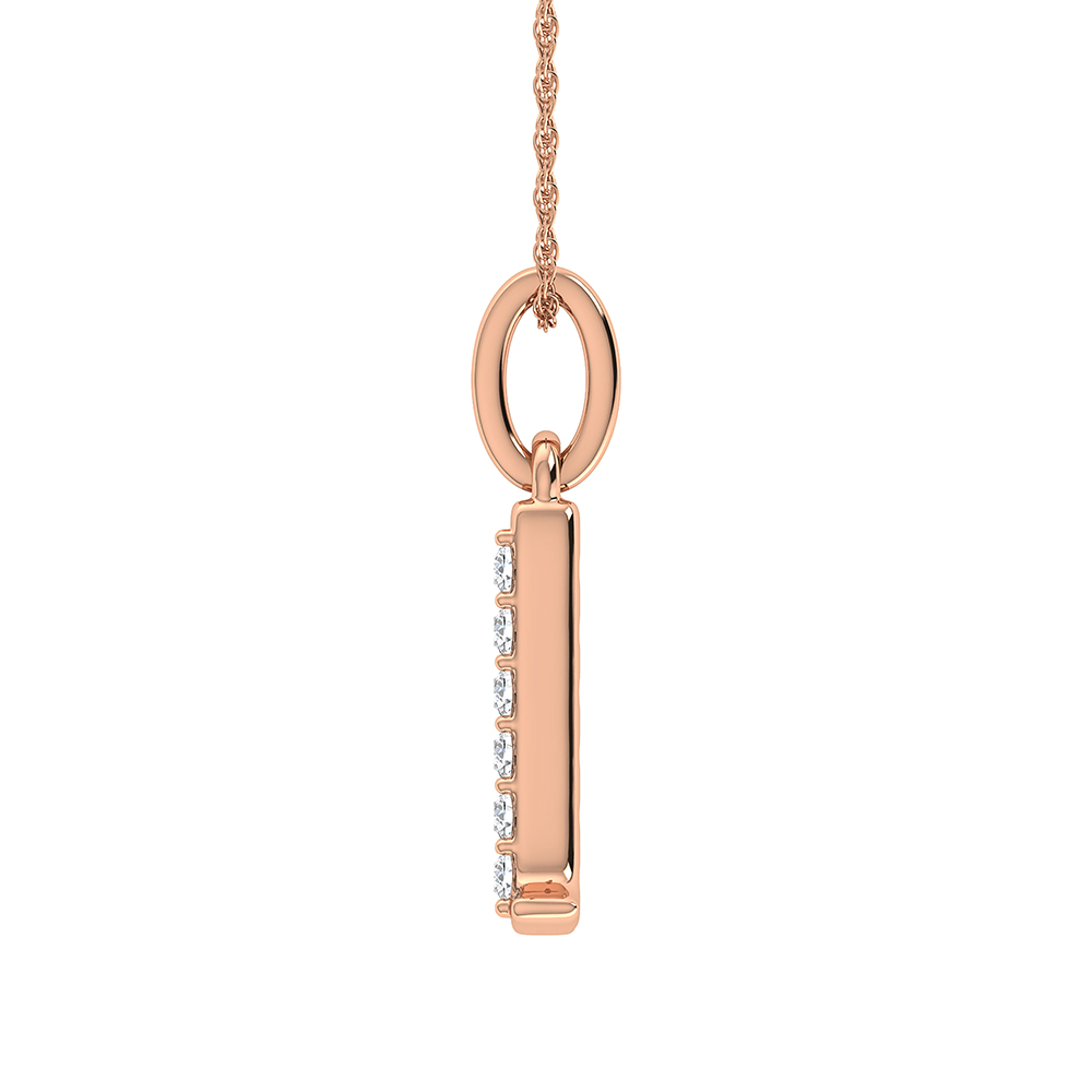 Diamond 1/20 Ct.Tw. Letter D Pendant in 10K Rose Gold