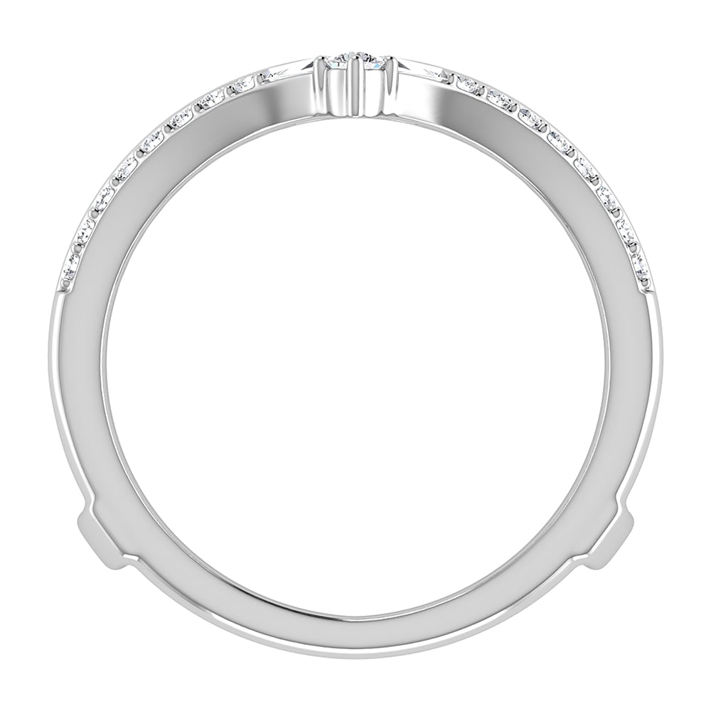 Diamond 1/3 Ct.Tw. Chevron Guard Ring in 14K White Gold