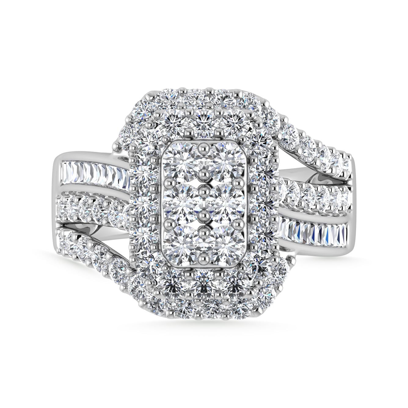 10K White Gold Diamond 2 Ct.Tw. Engagement Ring