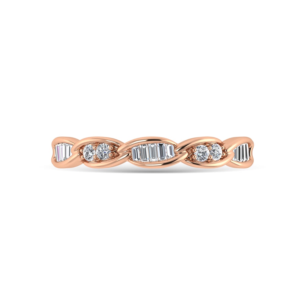 10K Rose Gold Diamond 1/5 Ct.Tw. Stackable Ring