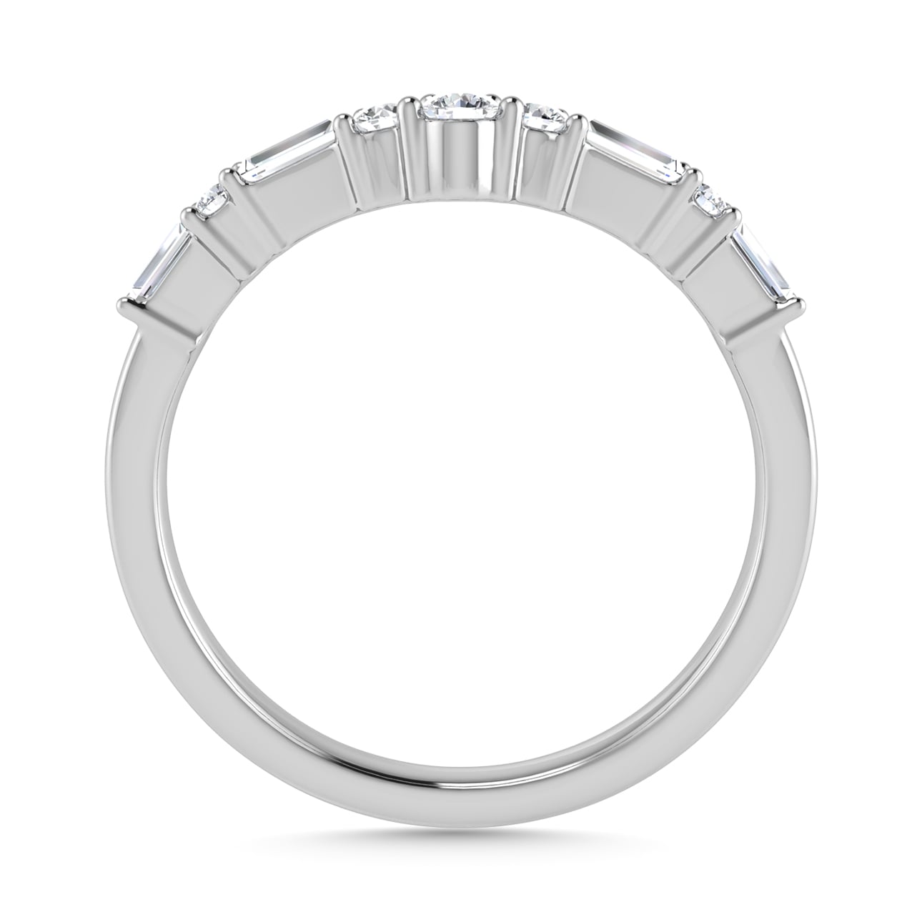 Diamond 1/3 Ct.Tw. Ladies Wedding Band in 14K White Gold