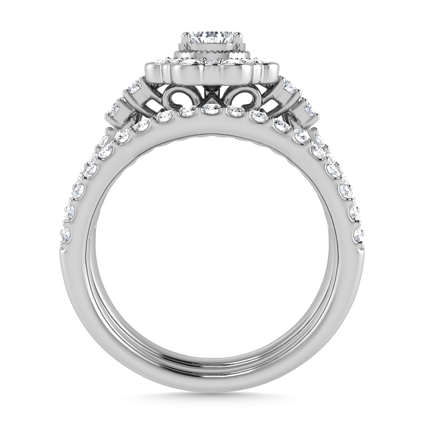 14K White Gold Diamond 1 Ct.Tw. Pear Shape Bridal Ring