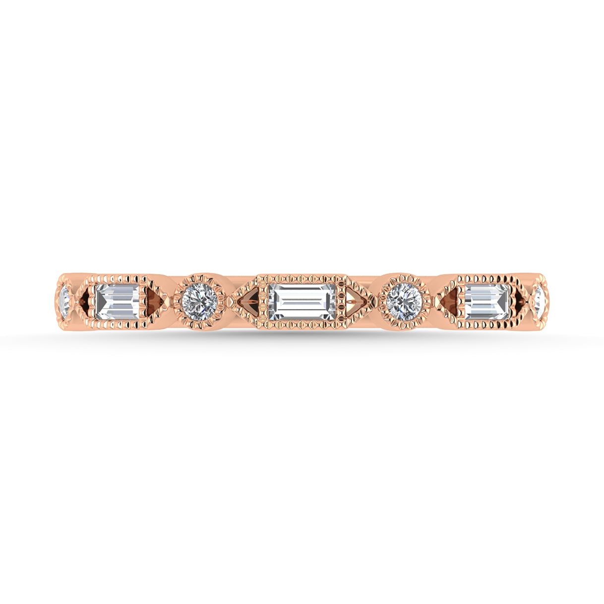 Diamond 1/6 Ct.Tw. Stack Band in 10K Rose Gold