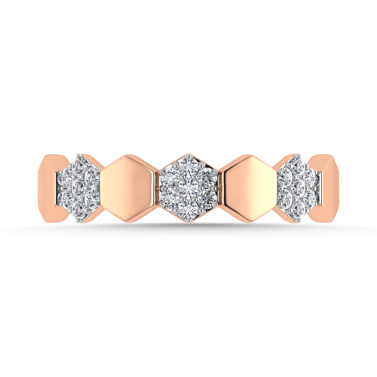 Diamond 1/6 Ct.Tw. Stack Band in 10K Rose Gold