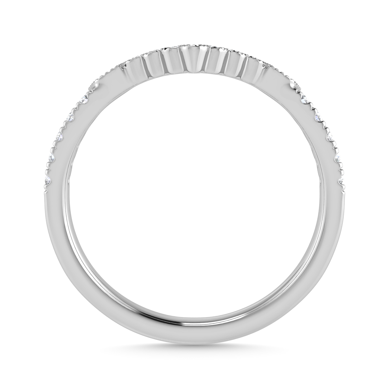 Diamond 1/5 Ct.Tw. Chevron Band in 14K White Gold