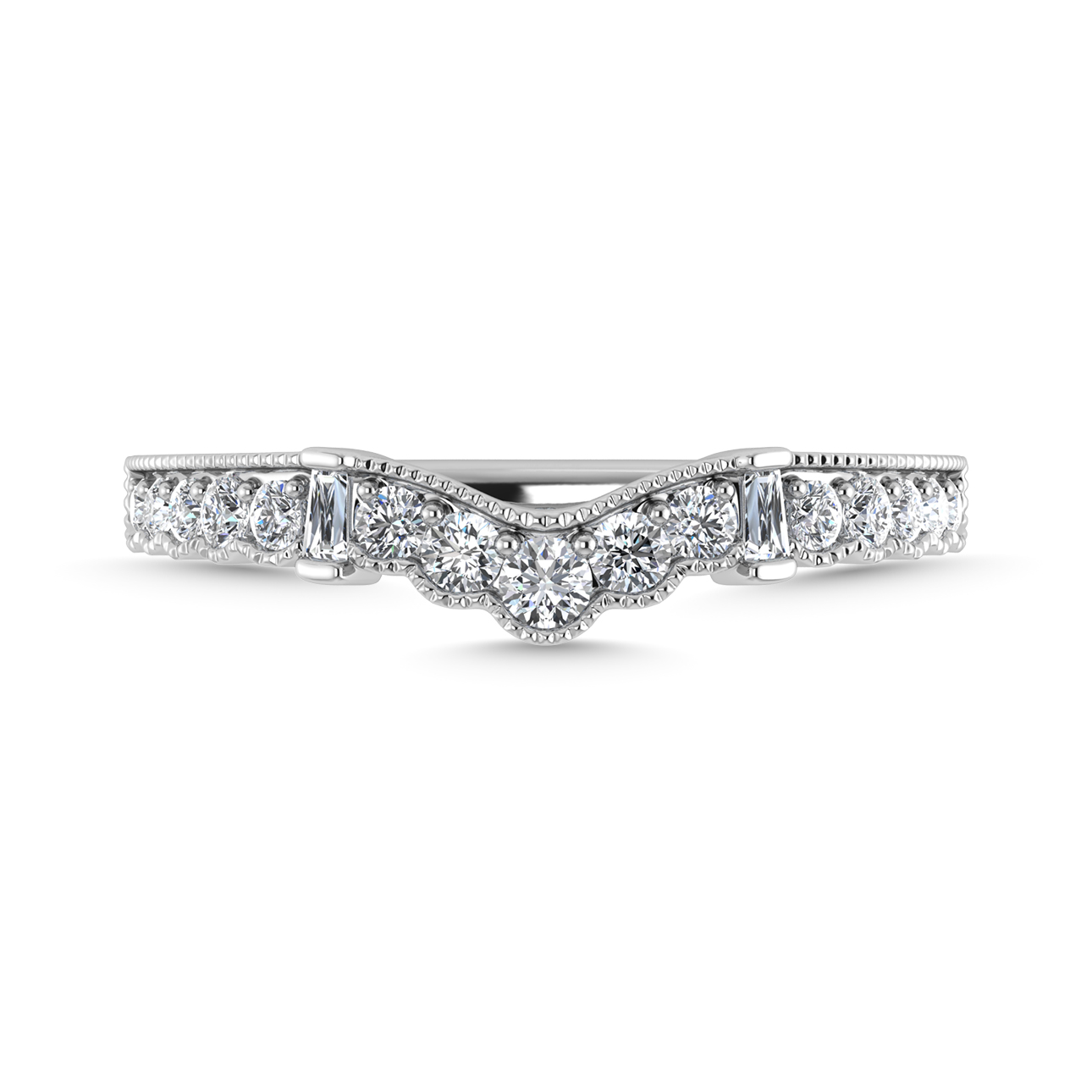 Diamond 1/3 Ct.Tw. Chevron Band in 14K White Gold
