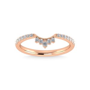 14K Rose Gold Diamond 1/5 Ct.Tw. Chevron Band