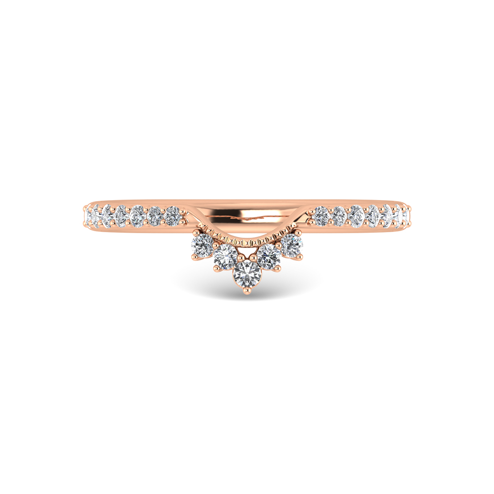 14K Rose Gold Diamond 1/5 Ct.Tw. Chevron Band