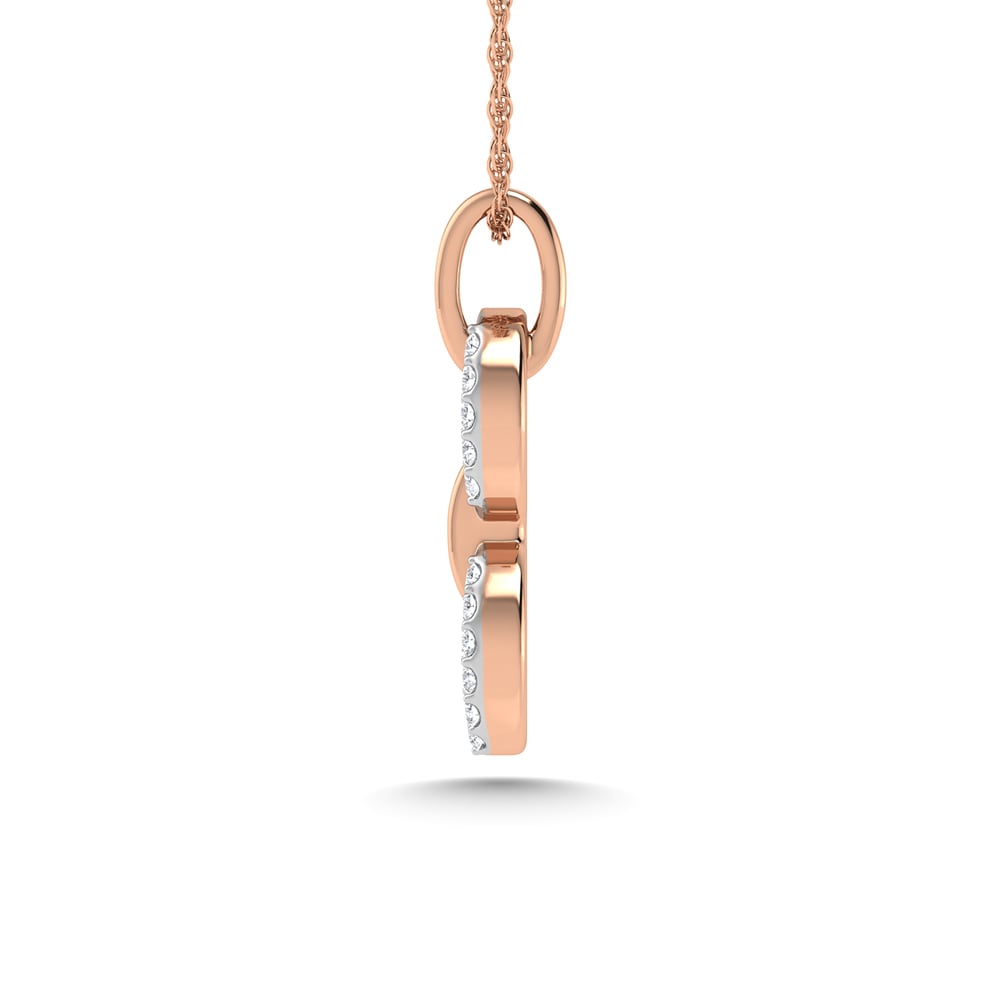 10K Two Tone Diamond 1/10 Ct.Tw. Fashion Pendant