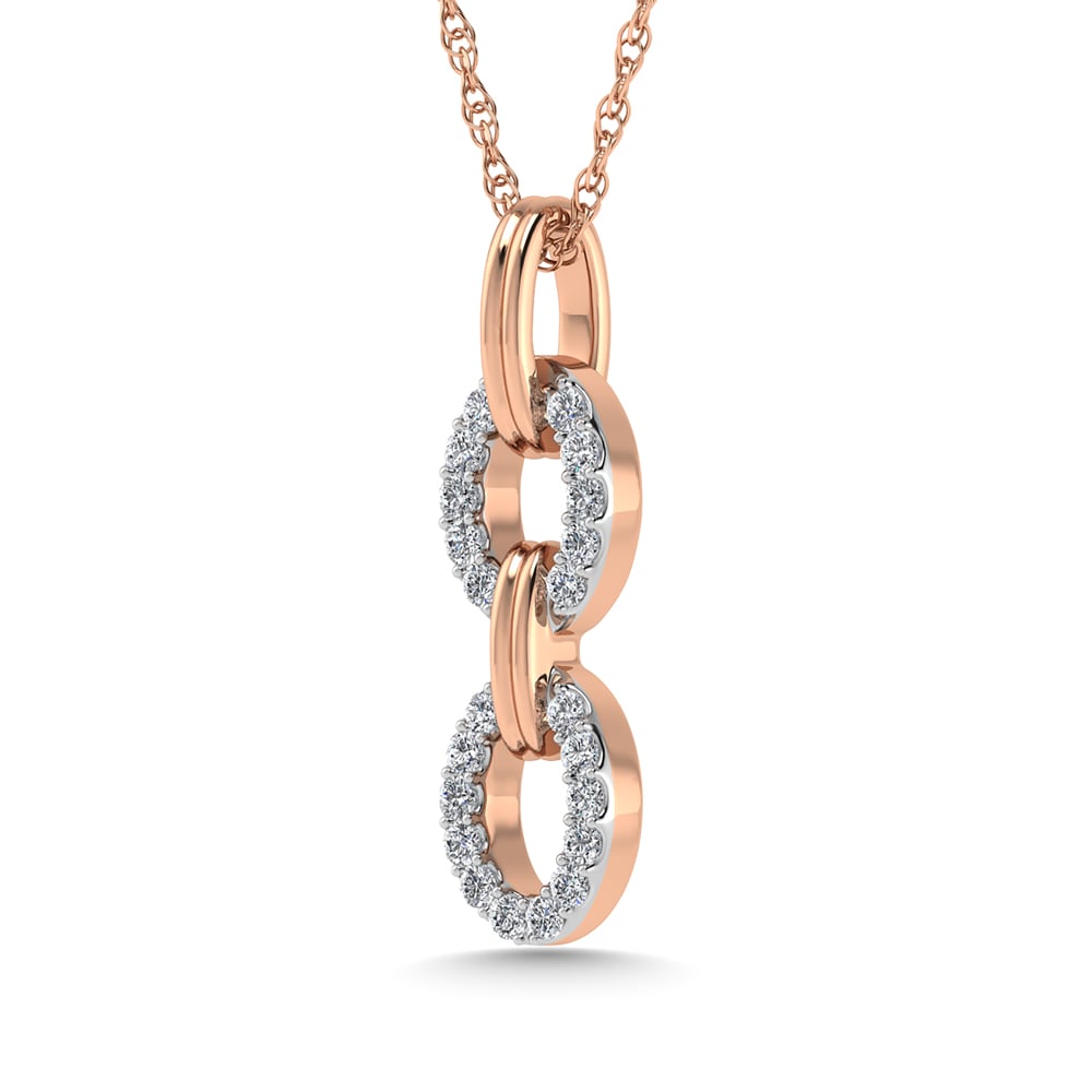 10K Two Tone Diamond 1/10 Ct.Tw. Fashion Pendant