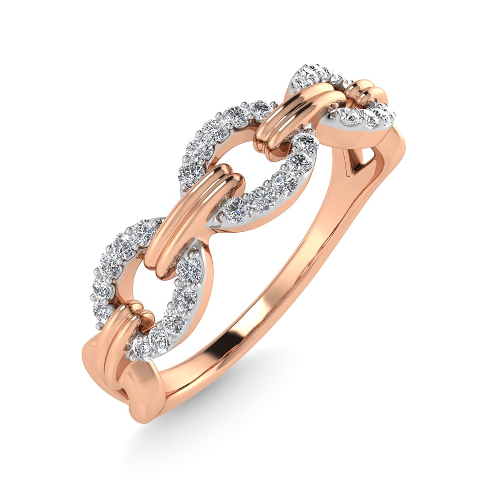10K Two Tone Diamond 1/8 Ct.Tw. Fashion Ring