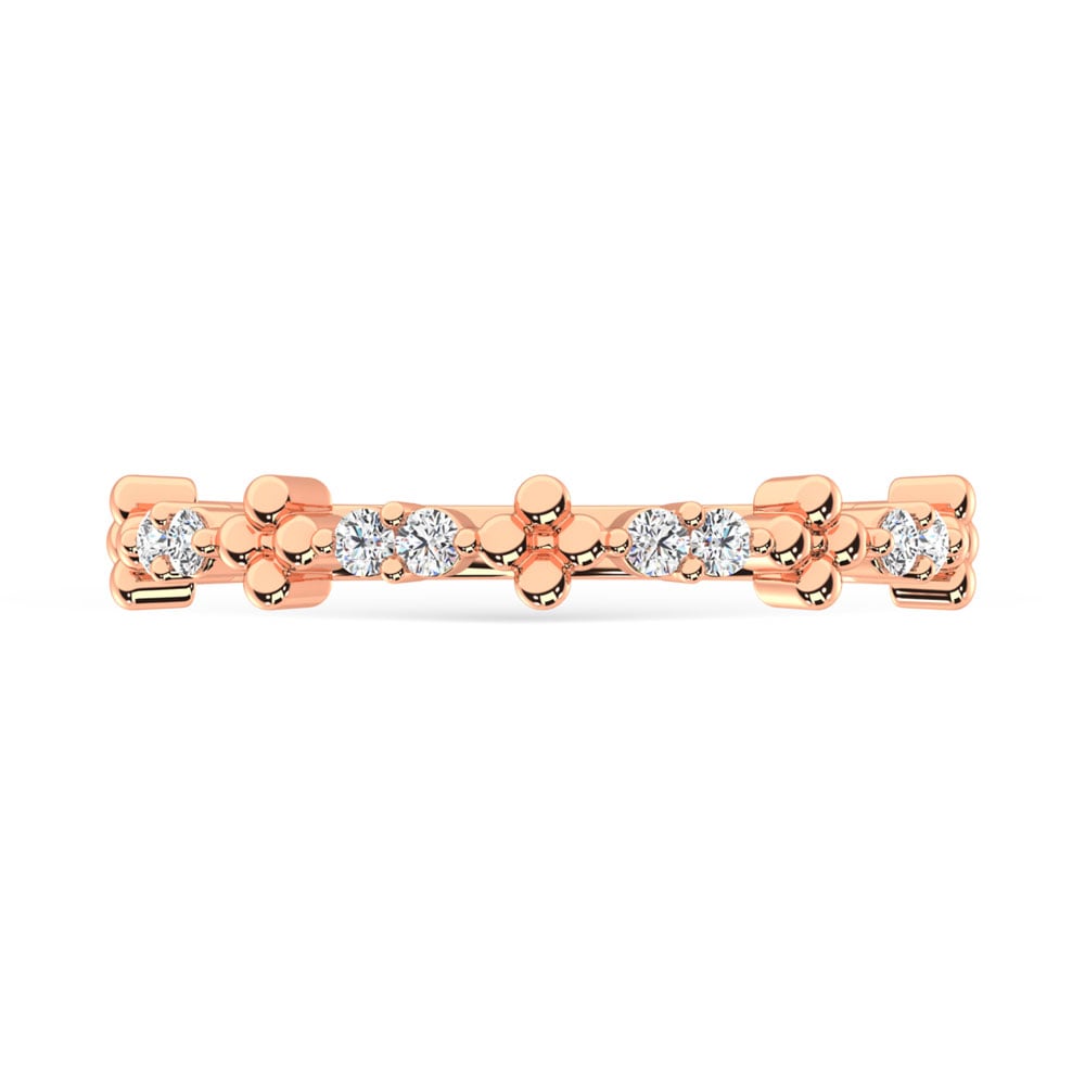 14K Rose Gold Diamond 1/6 Ct.Tw. Stackable Ring