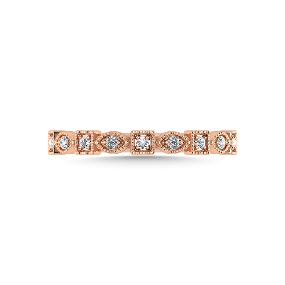 10K Rose Gold Diamond 1/10 Ct.Tw. Stackable Band