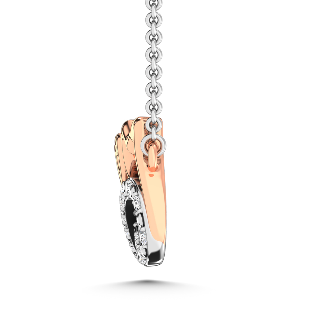 Diamond Accent MOM Pendant in Sterling Silver and 10K Yellow Gold 1/20 cts