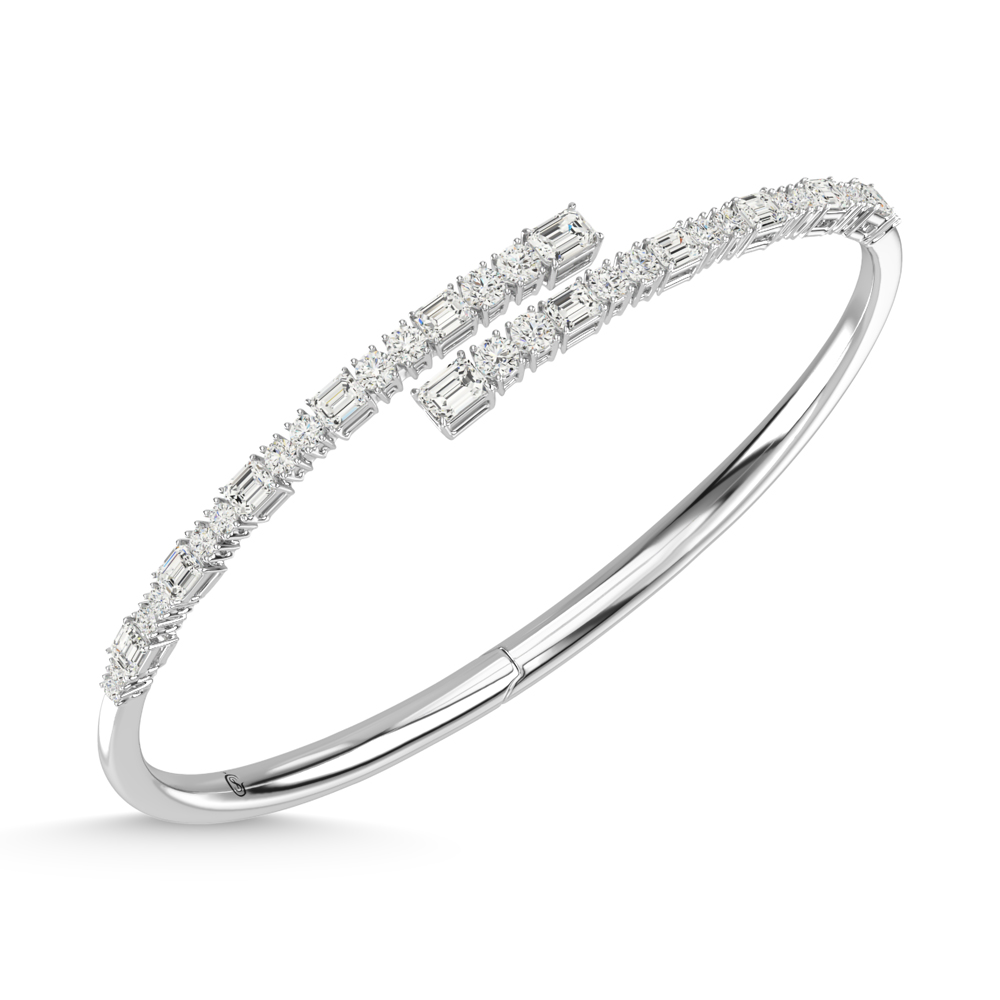 14K White Gold Diamond 2 7/8 Ct.Tw. Fashion Bangle
