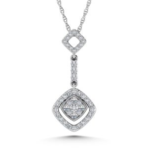 14K White Gold Diamond 1/4.Ct. Tw. Fashion Pendant