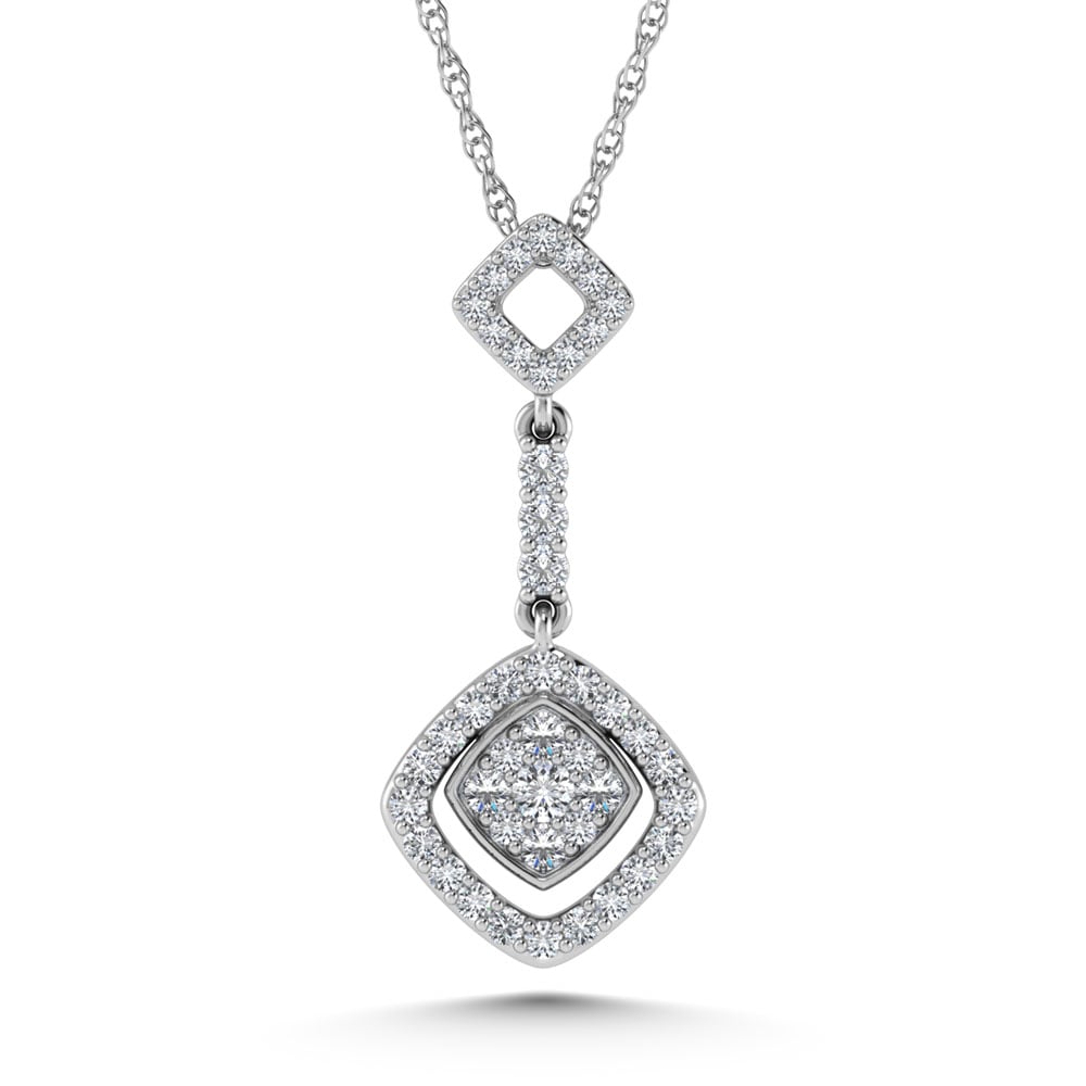 14K White Gold Diamond 1/4.Ct. Tw. Fashion Pendant