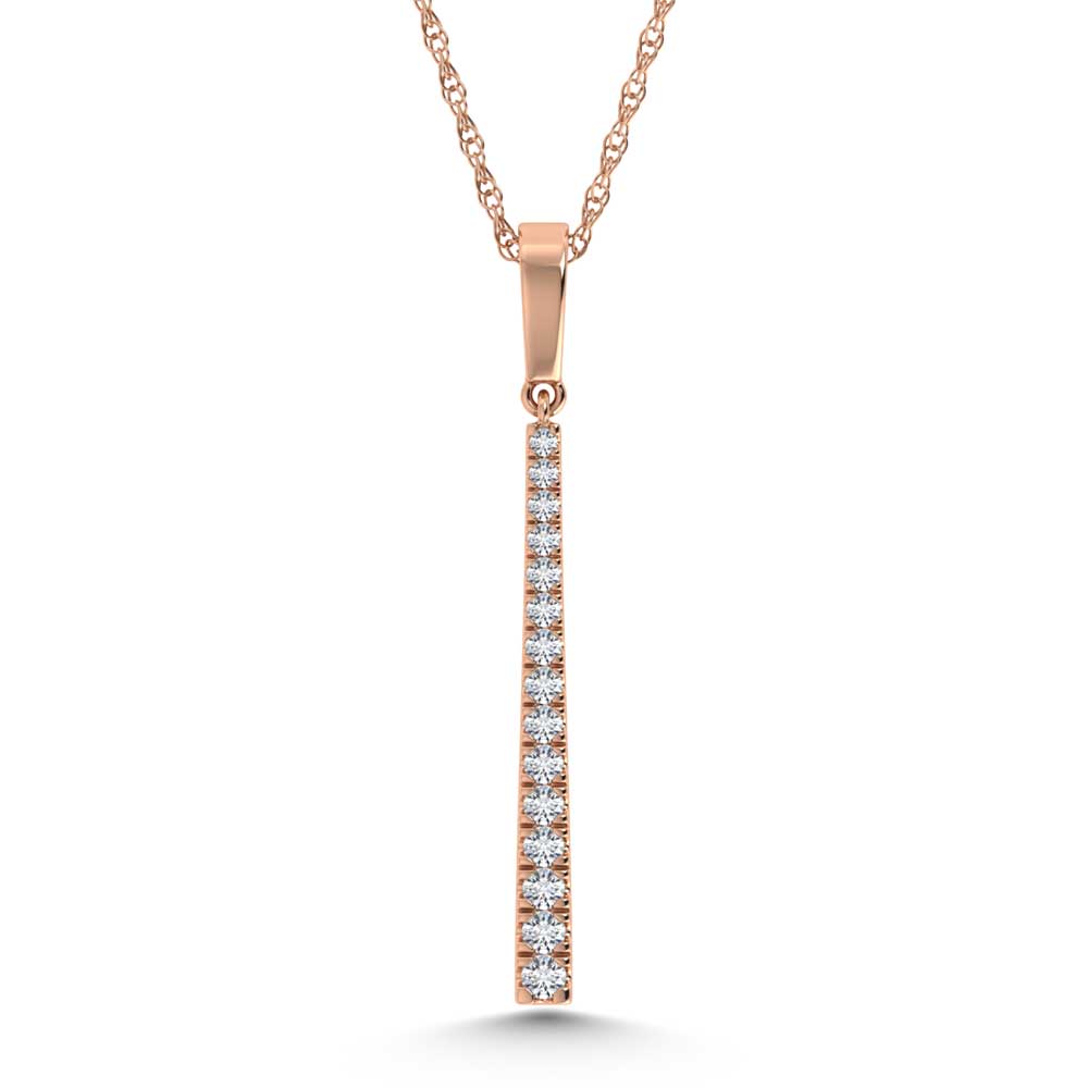 14K Rose Gold 1/5 Ct.Tw. Diamond Slide Pendant